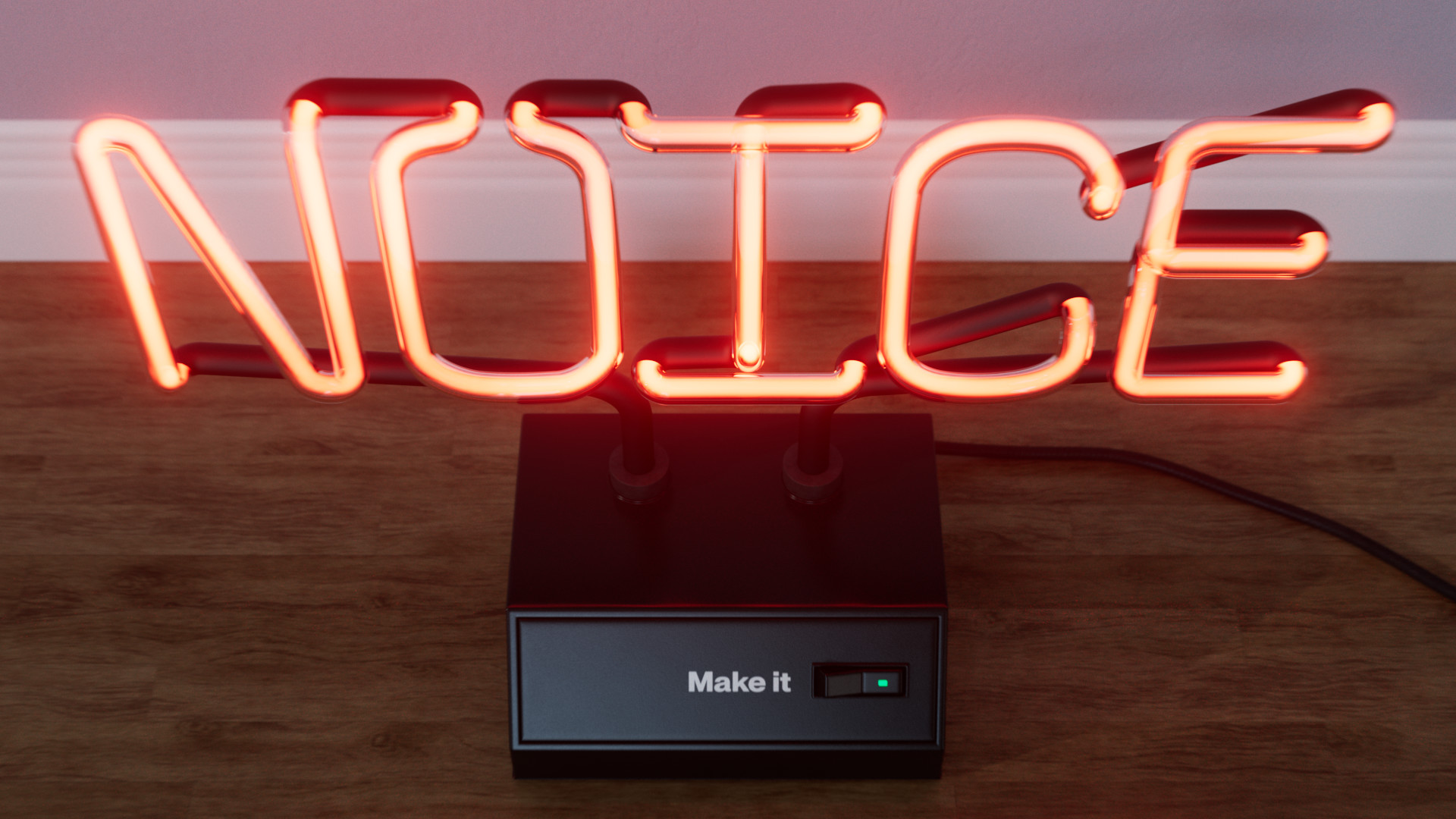 Neon sign 3D work in progress