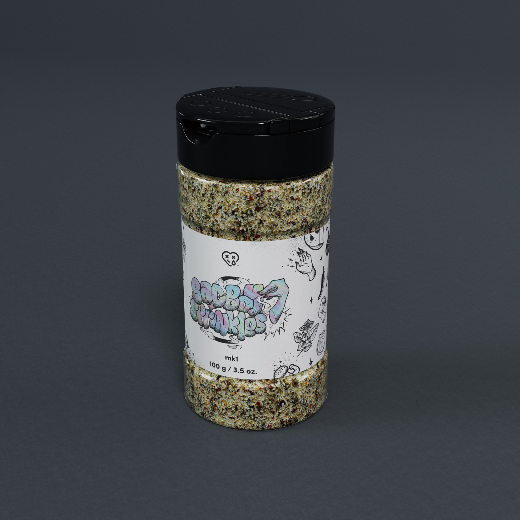 sadbpy pizza spices 3D product visualistion